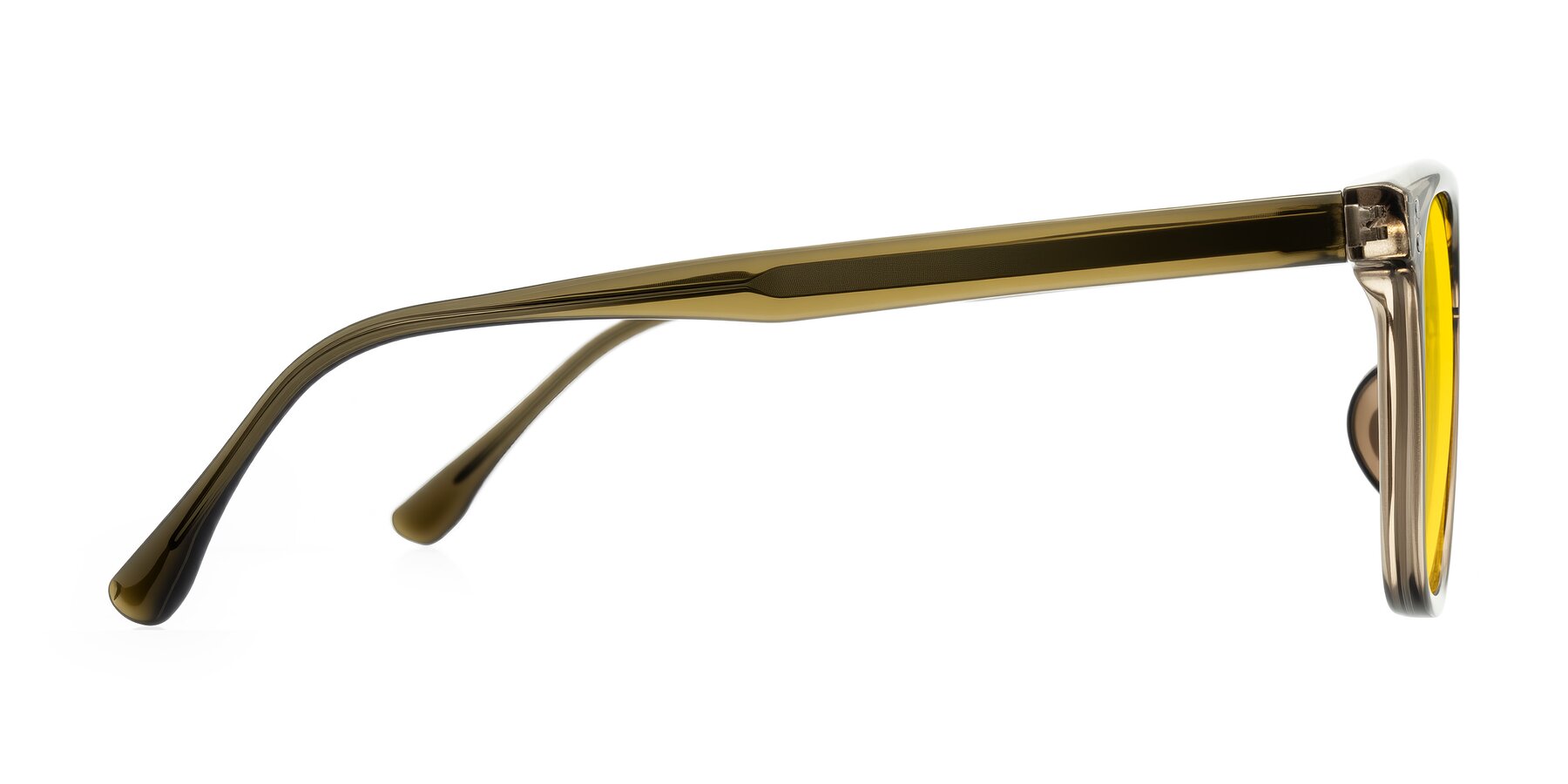 Side of Ordoyo in Transparent Brown with Yellow Tinted Lenses