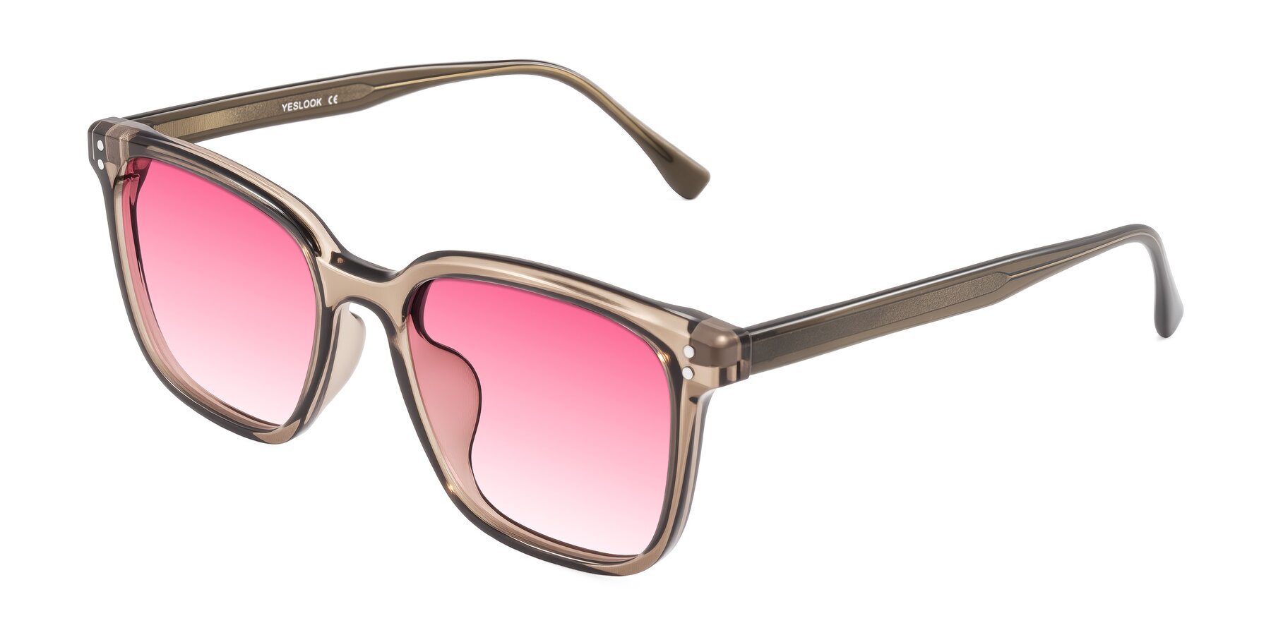 Angle of Ordoyo in Transparent Brown with Pink Gradient Lenses