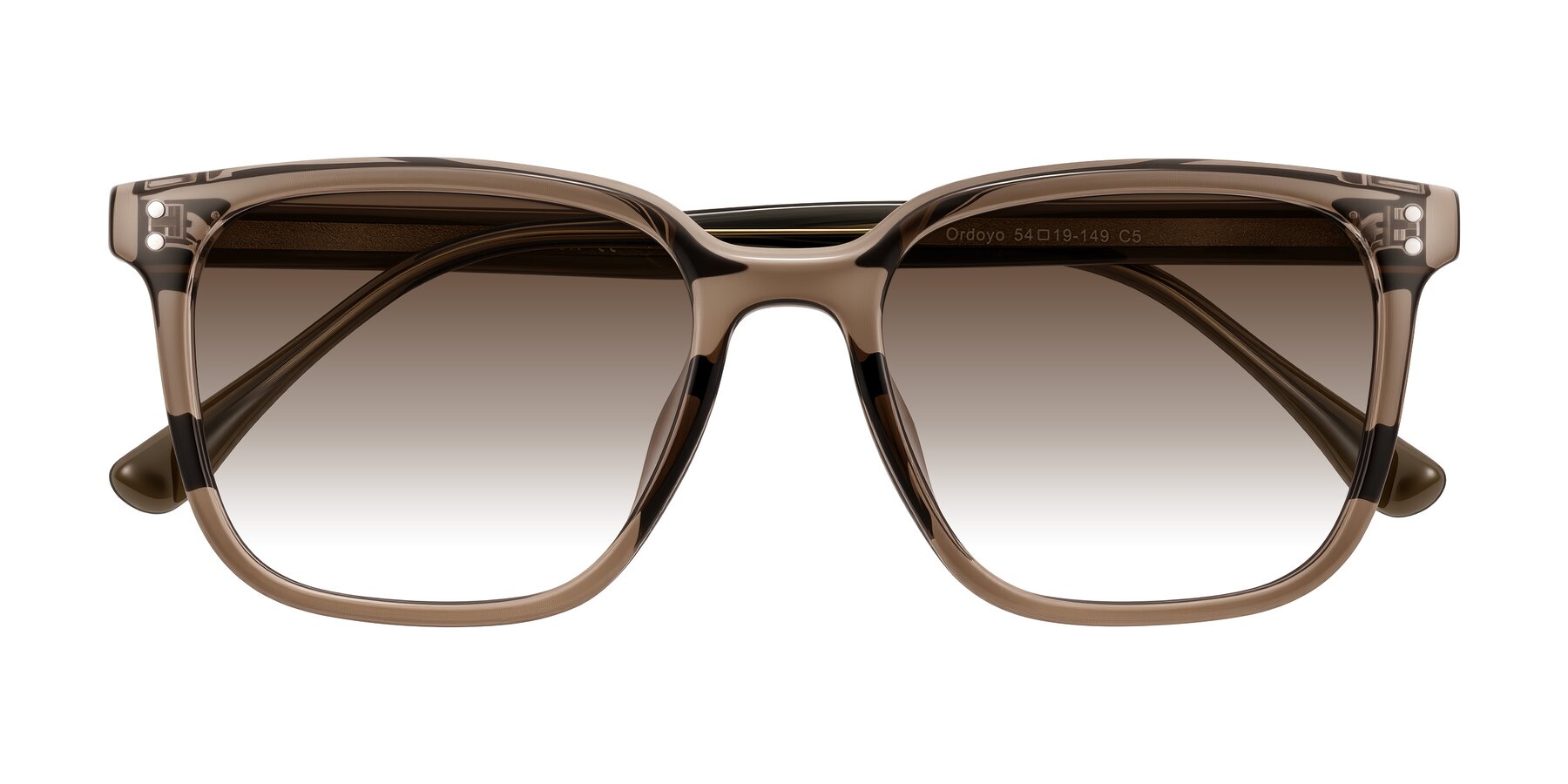 Folded Front of Ordoyo in Transparent Brown with Brown Gradient Lenses