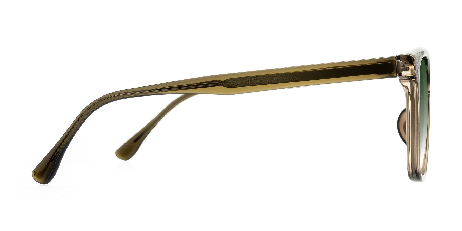Side of Ordoyo in Transparent Brown with Green Gradient Lenses