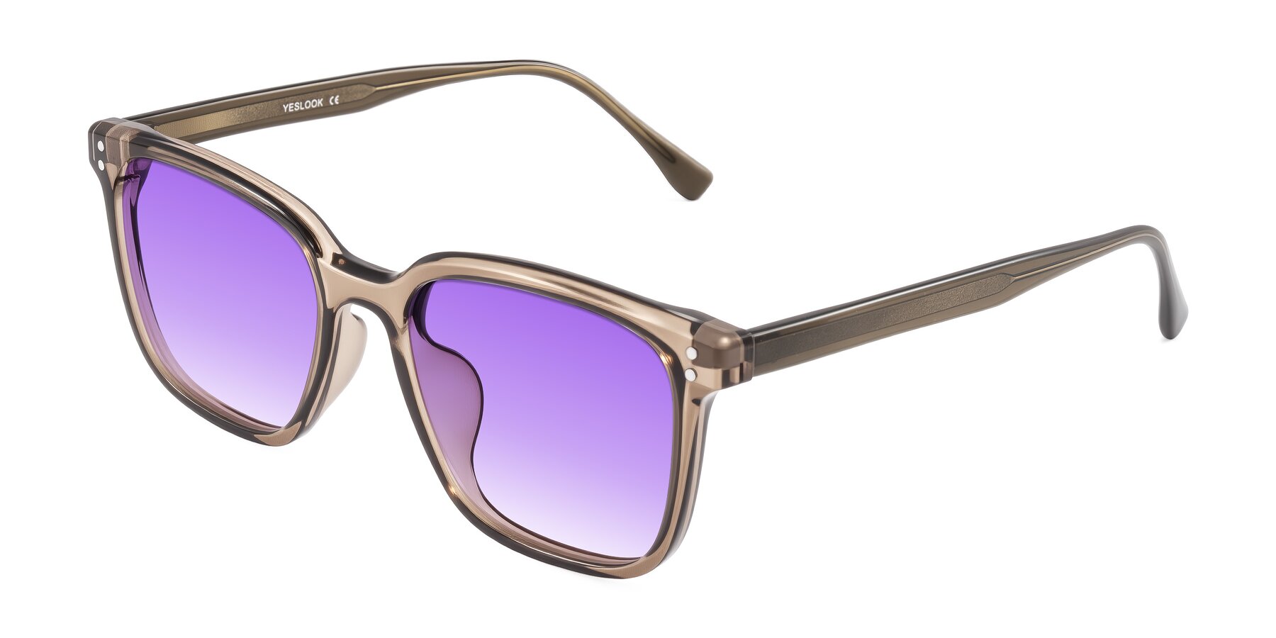 Angle of Ordoyo in Transparent Brown with Purple Gradient Lenses