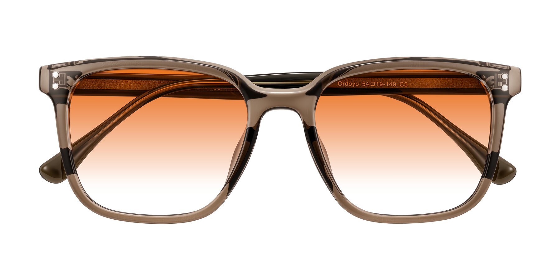 Folded Front of Ordoyo in Transparent Brown with Orange Gradient Lenses