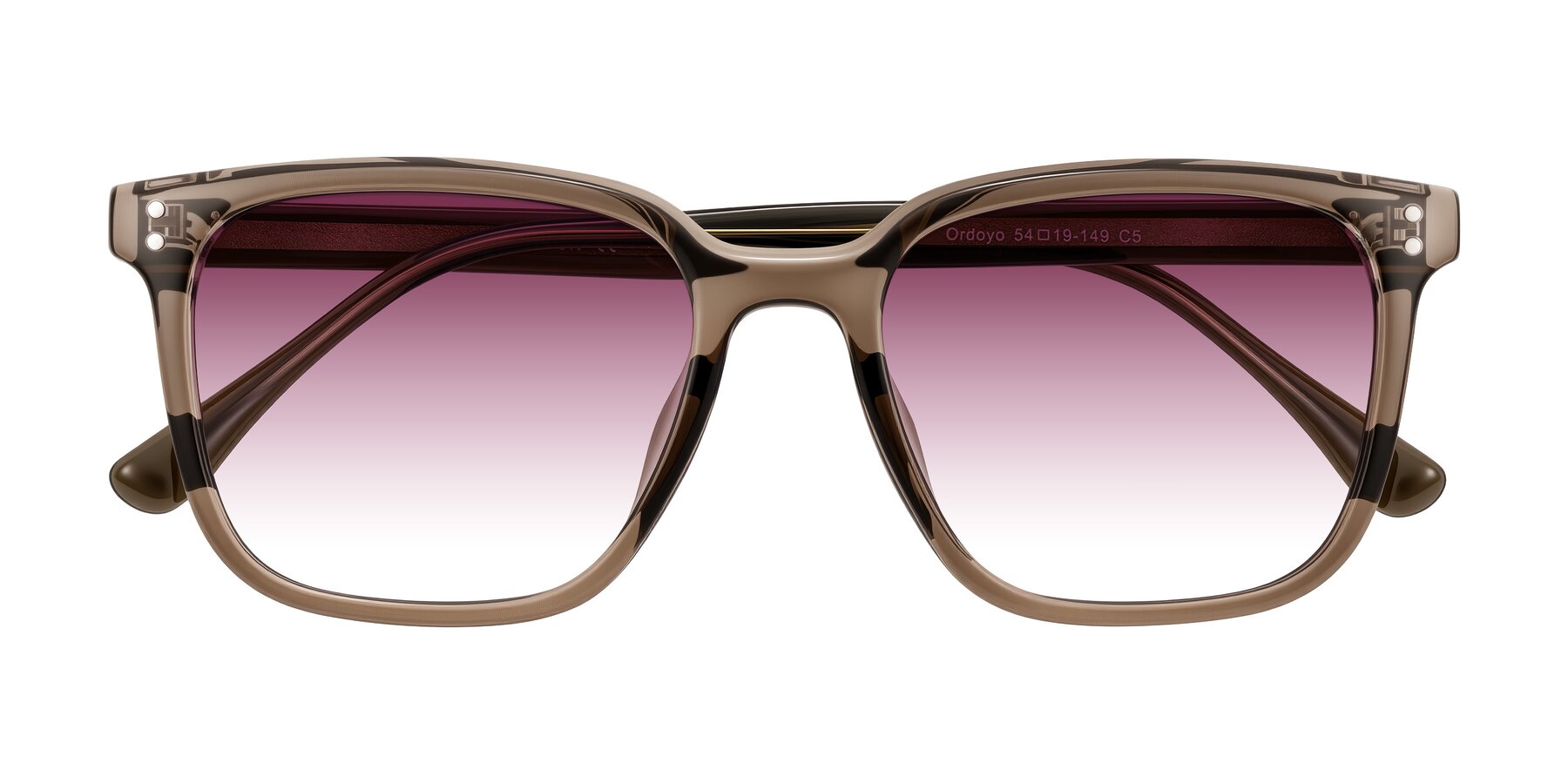 Folded Front of Ordoyo in Transparent Brown with Wine Gradient Lenses