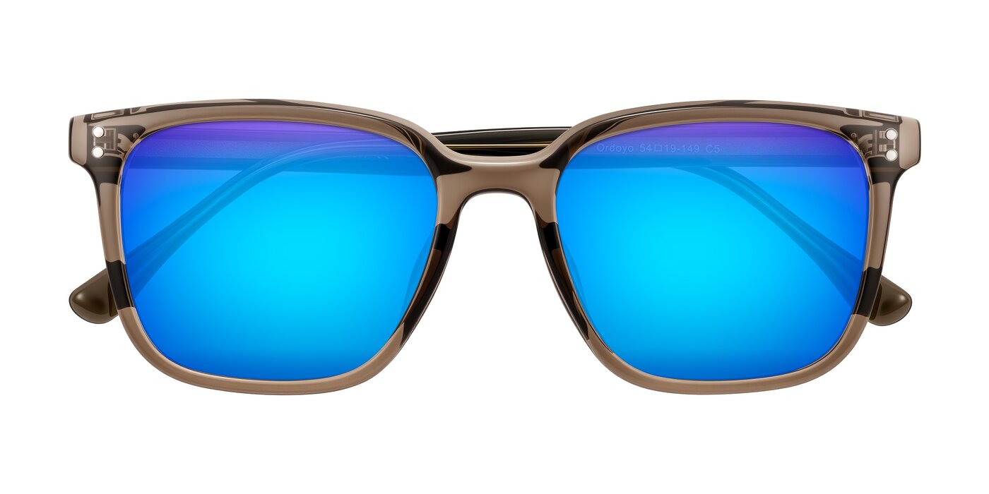 Ordoyo - Transparent Brown Flash Mirrored Sunglasses
