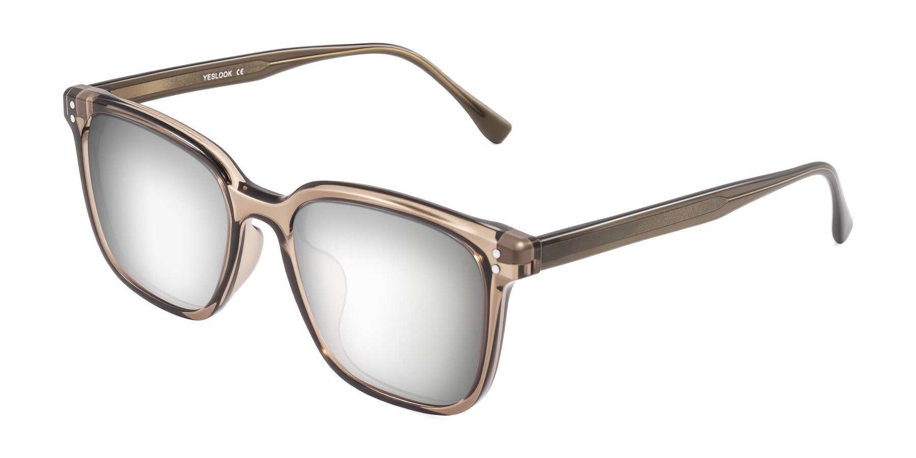 Angle of Ordoyo in Transparent Brown with Silver Mirrored Lenses