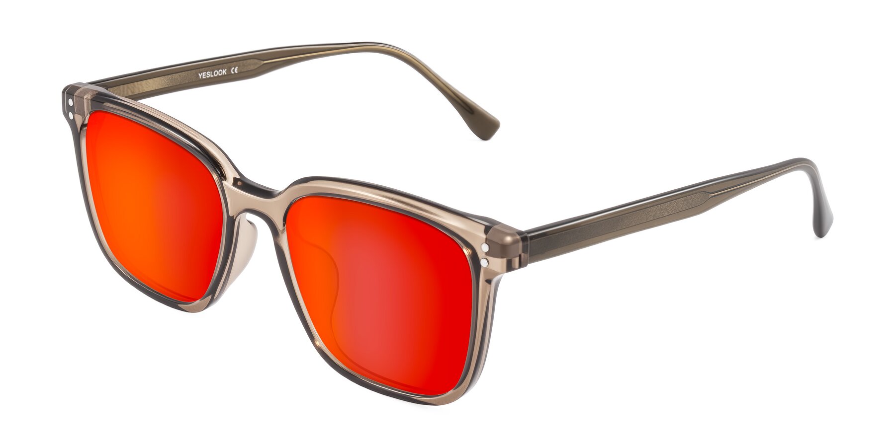 Angle of Ordoyo in Transparent Brown with Red Gold Mirrored Lenses
