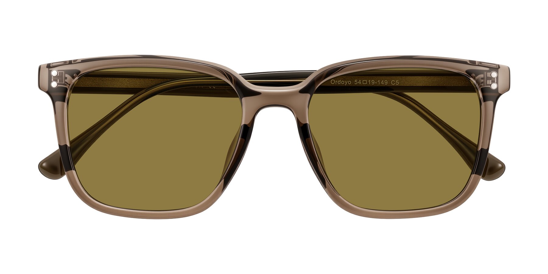 Folded Front of Ordoyo in Transparent Brown with Brown Polarized Lenses