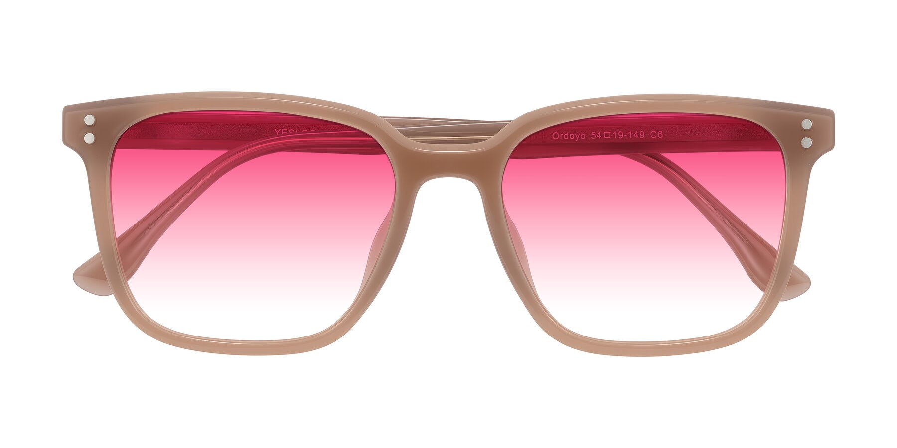 Folded Front of Ordoyo in Chestnut with Pink Gradient Lenses