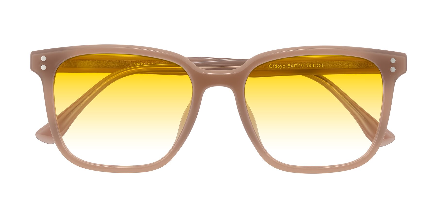 Folded Front of Ordoyo in Chestnut with Yellow Gradient Lenses