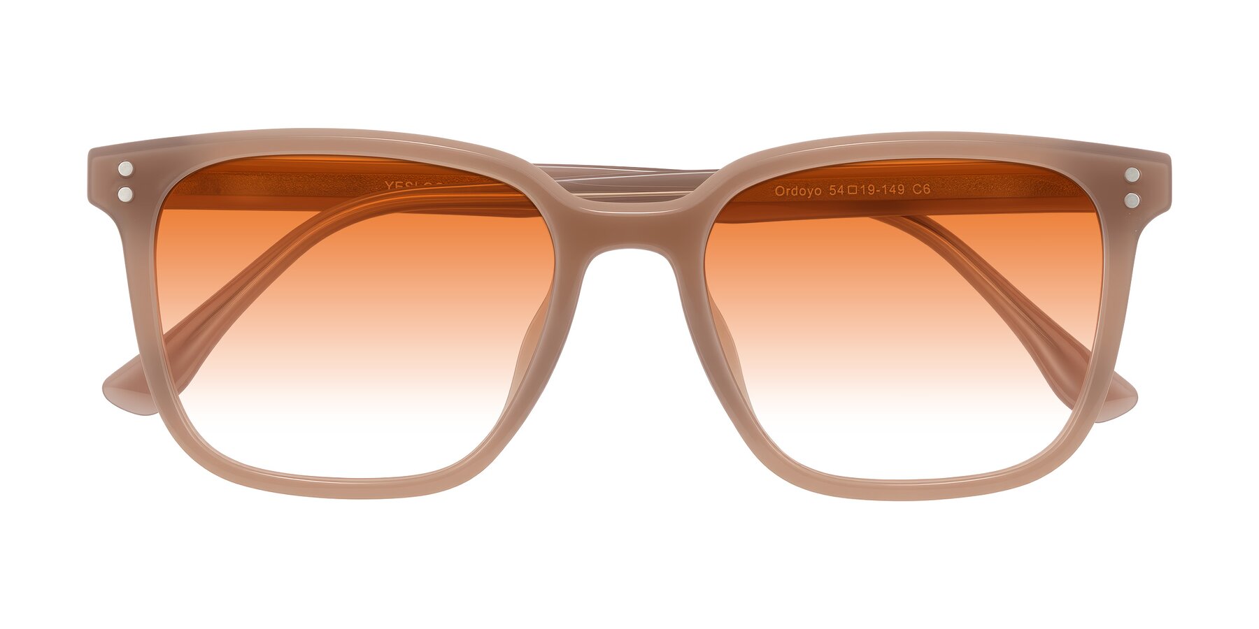 Folded Front of Ordoyo in Chestnut with Orange Gradient Lenses