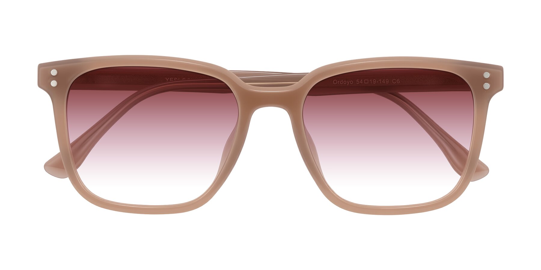 Folded Front of Ordoyo in Chestnut with Garnet Gradient Lenses