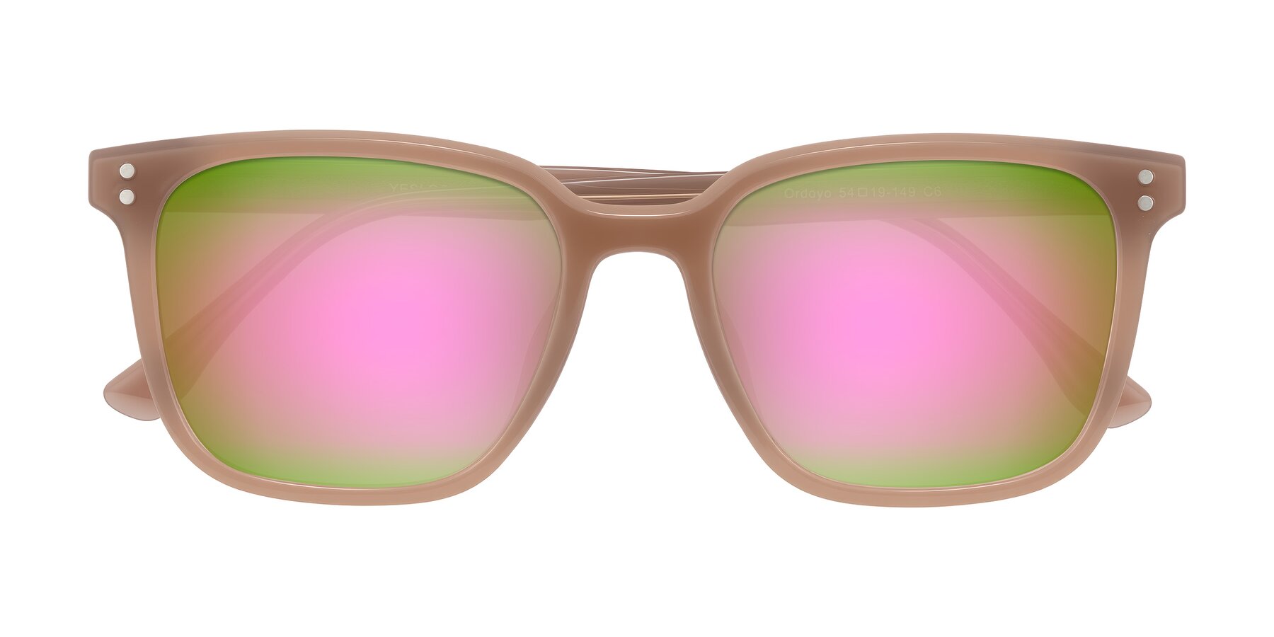 Folded Front of Ordoyo in Chestnut with Pink Mirrored Lenses