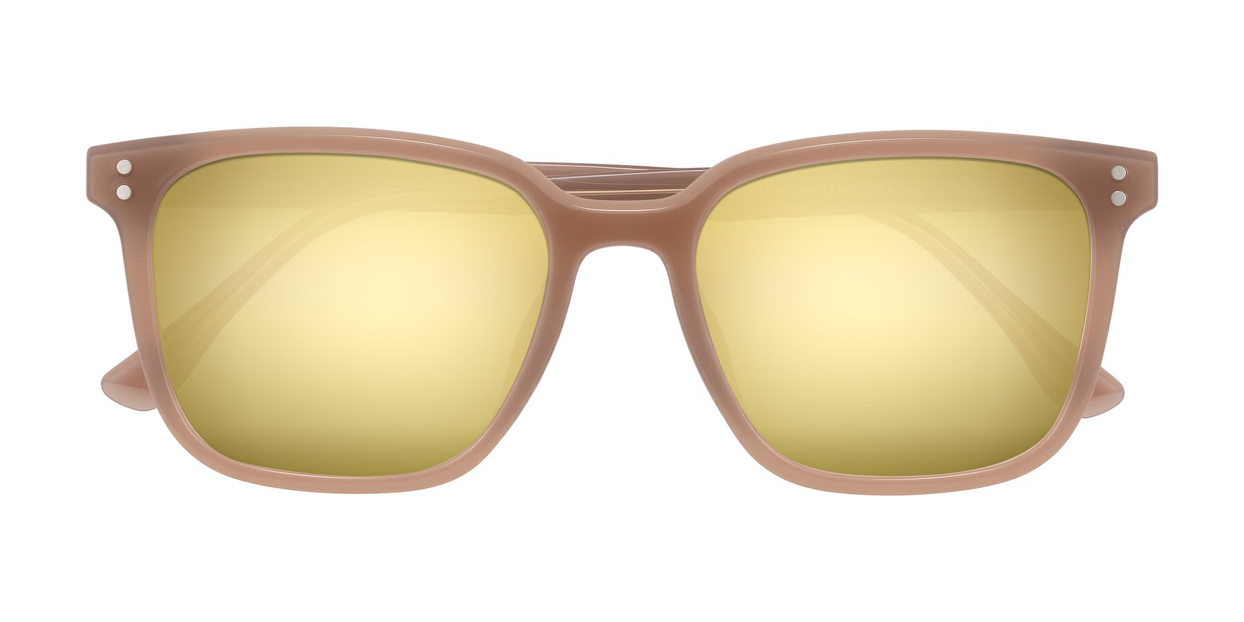 Folded Front of Ordoyo in Chestnut with Gold Mirrored Lenses