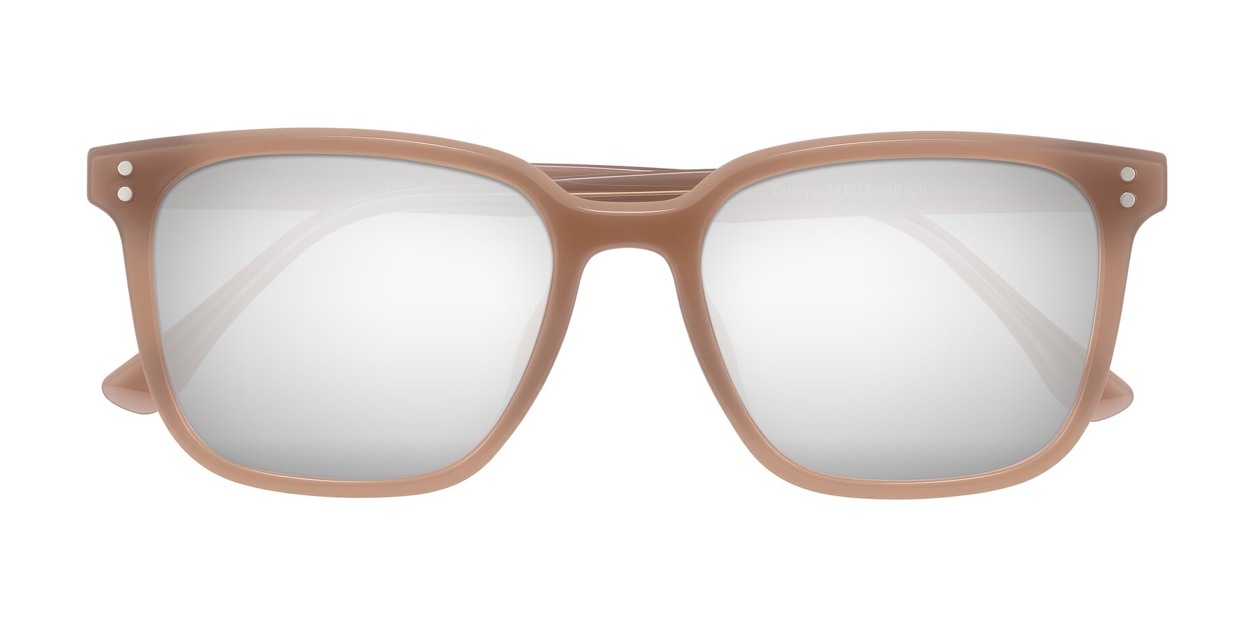 Folded Front of Ordoyo in Chestnut with Silver Mirrored Lenses