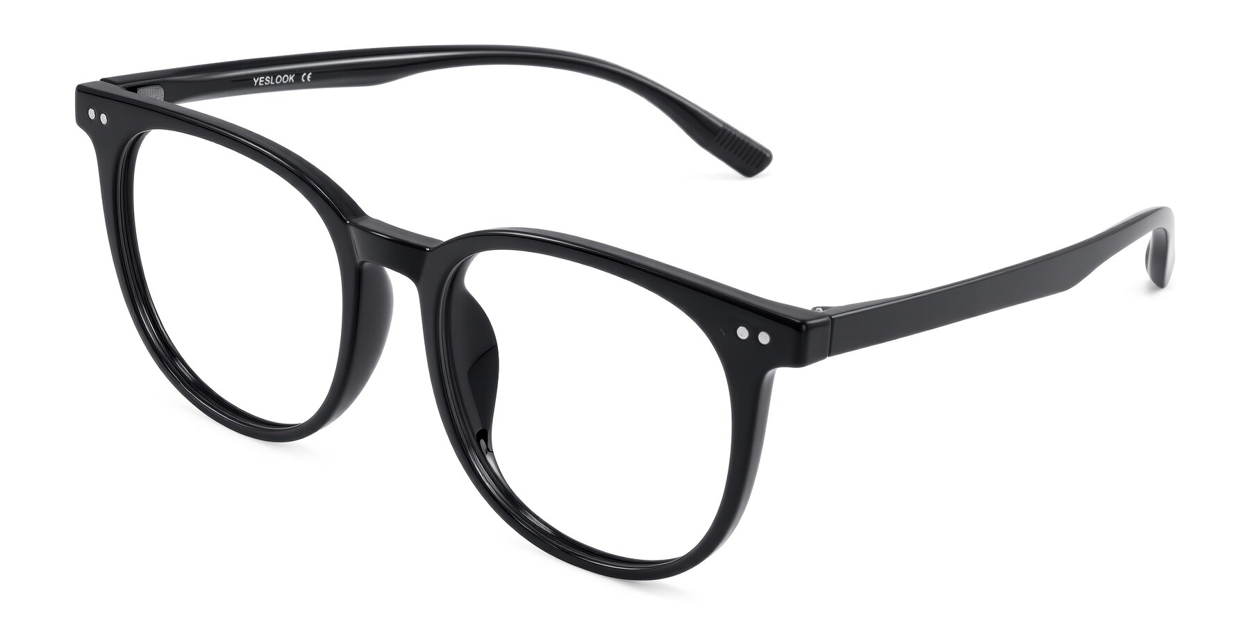 Angle of Pizarro in Black with Clear Eyeglass Lenses