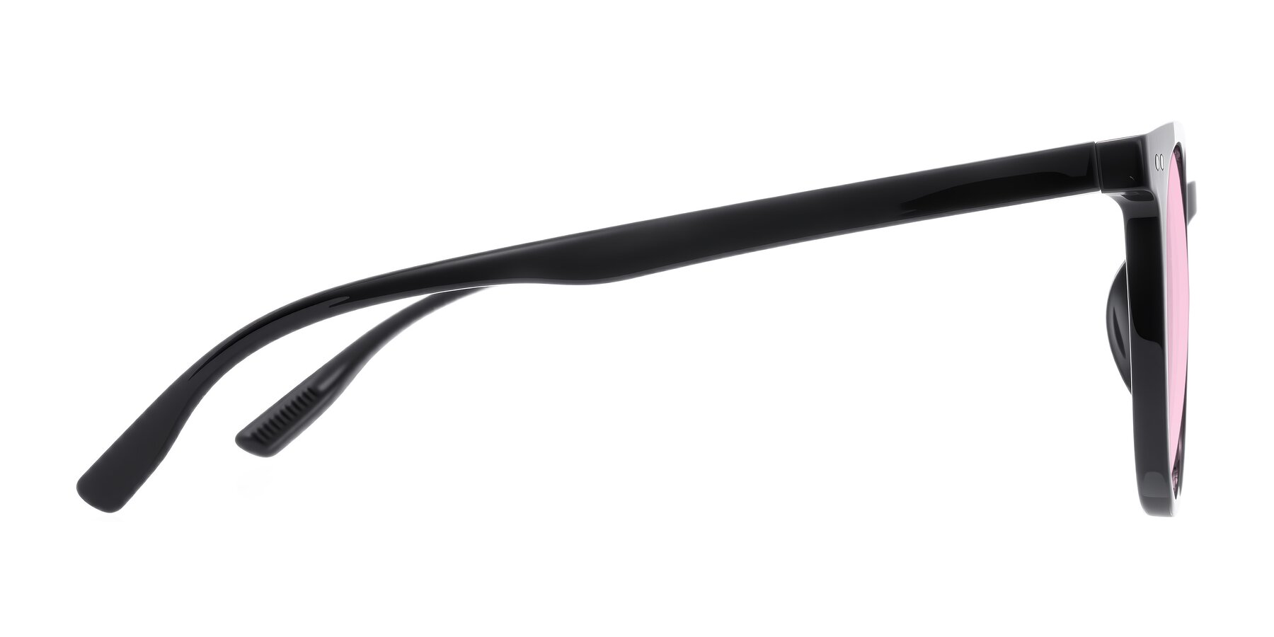 Side of Pizarro in Black with Light Pink Tinted Lenses