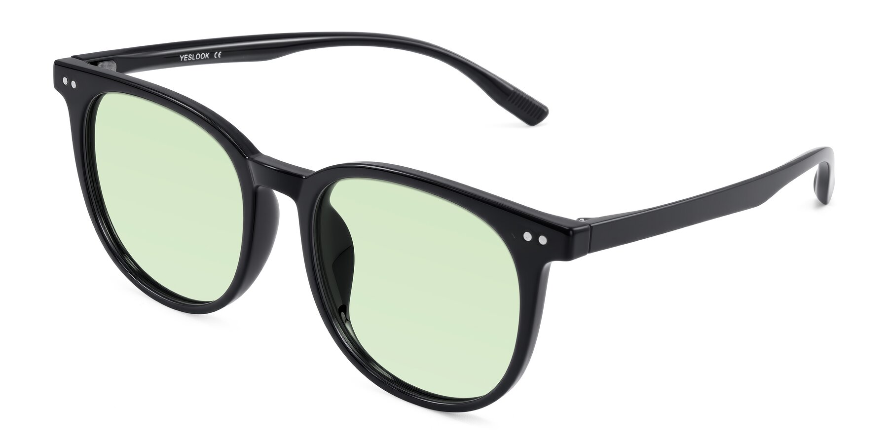 Angle of Pizarro in Black with Light Green Tinted Lenses