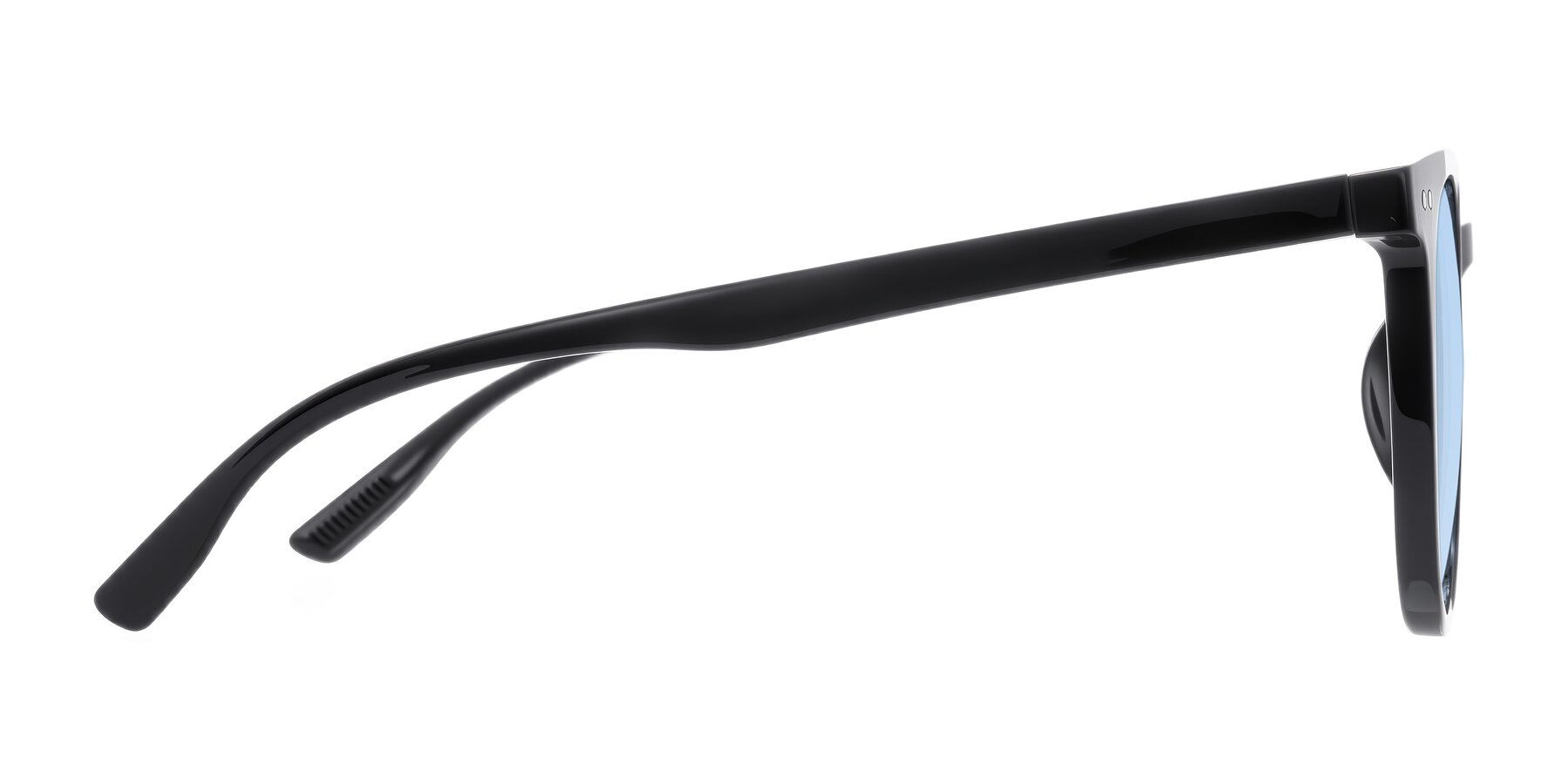 Side of Pizarro in Black with Light Blue Tinted Lenses