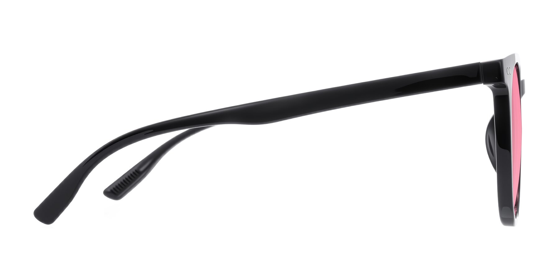 Side of Pizarro in Black with Pink Tinted Lenses