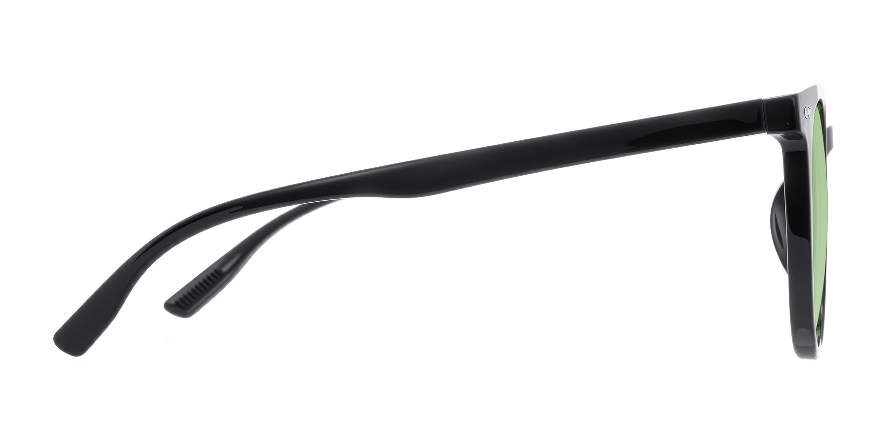 Side of Pizarro in Black with Medium Green Tinted Lenses