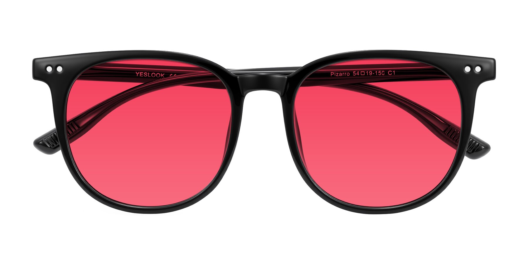 Folded Front of Pizarro in Black with Red Tinted Lenses