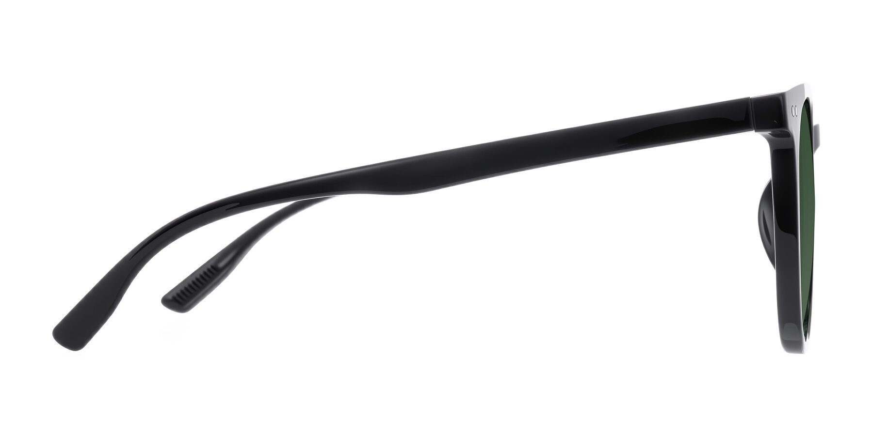 Side of Pizarro in Black with Green Tinted Lenses