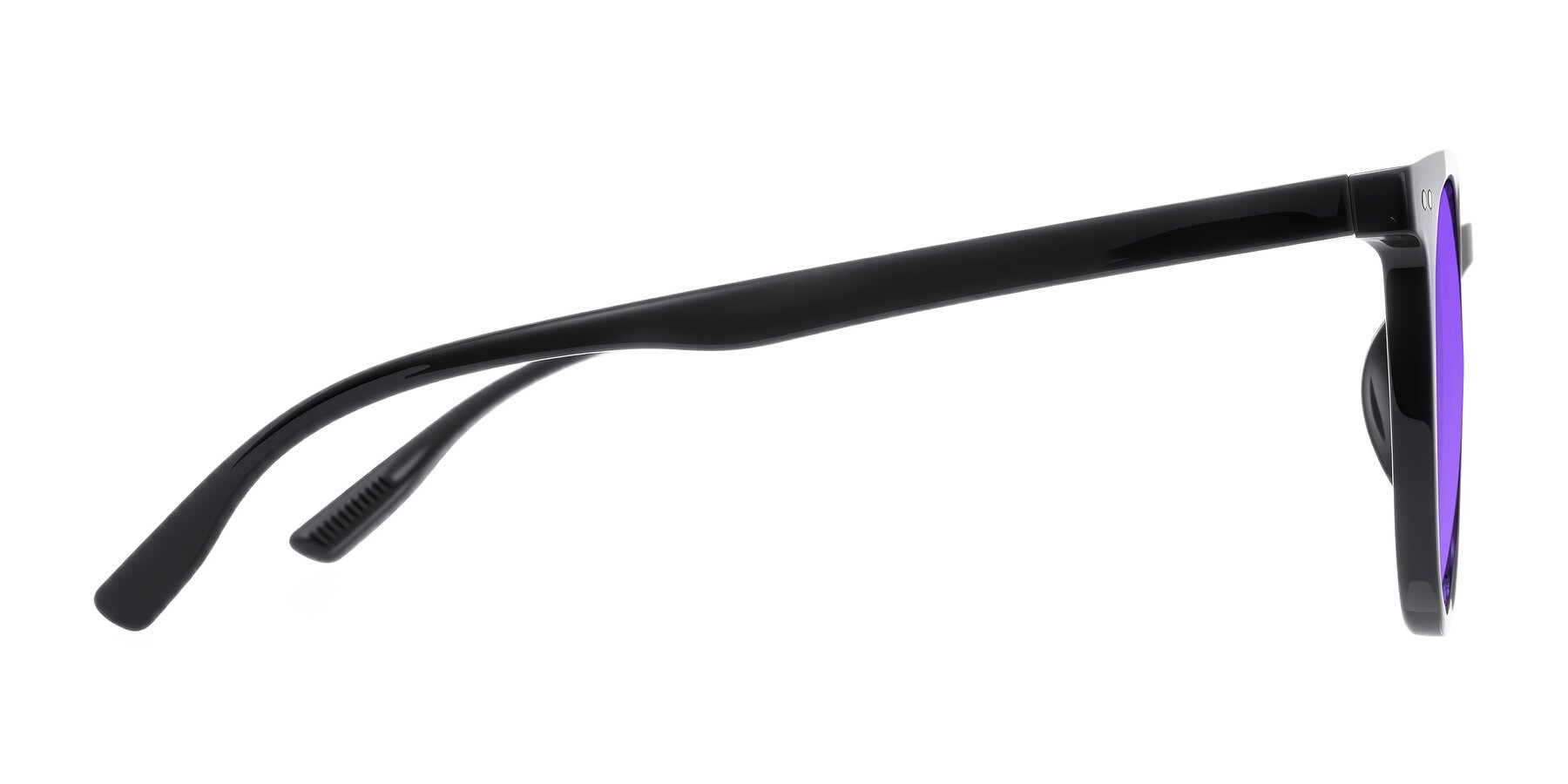Side of Pizarro in Black with Purple Tinted Lenses