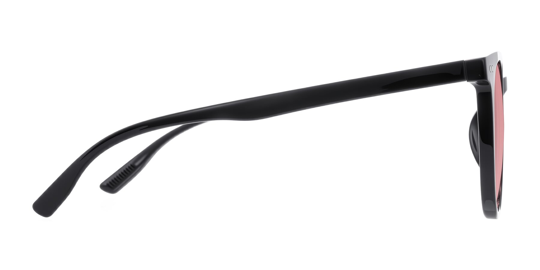 Side of Pizarro in Black with Medium Garnet Tinted Lenses