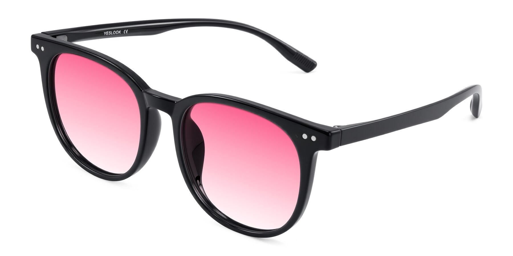 Angle of Pizarro in Black with Pink Gradient Lenses