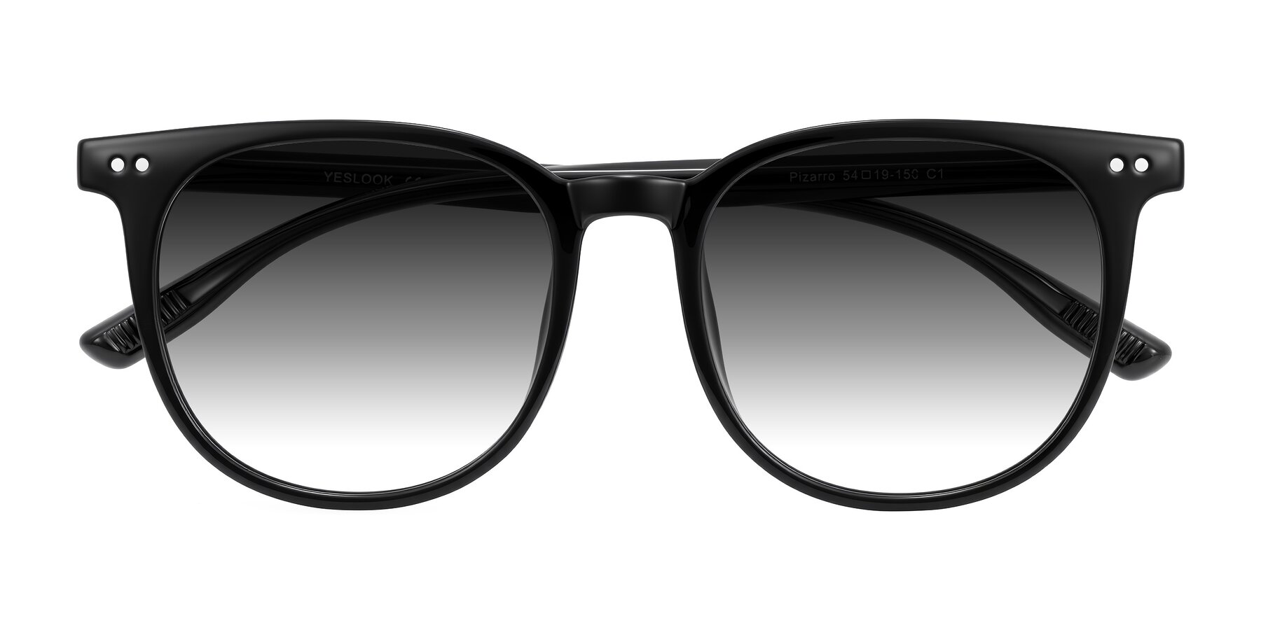 Folded Front of Pizarro in Black with Gray Gradient Lenses