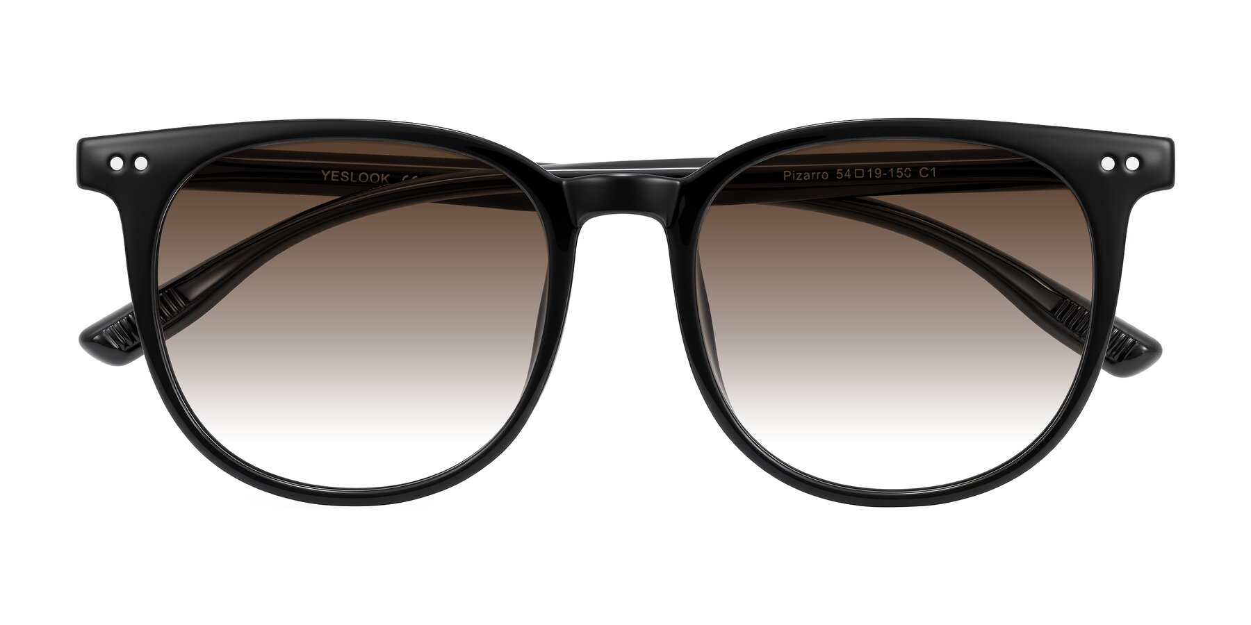 Folded Front of Pizarro in Black with Brown Gradient Lenses