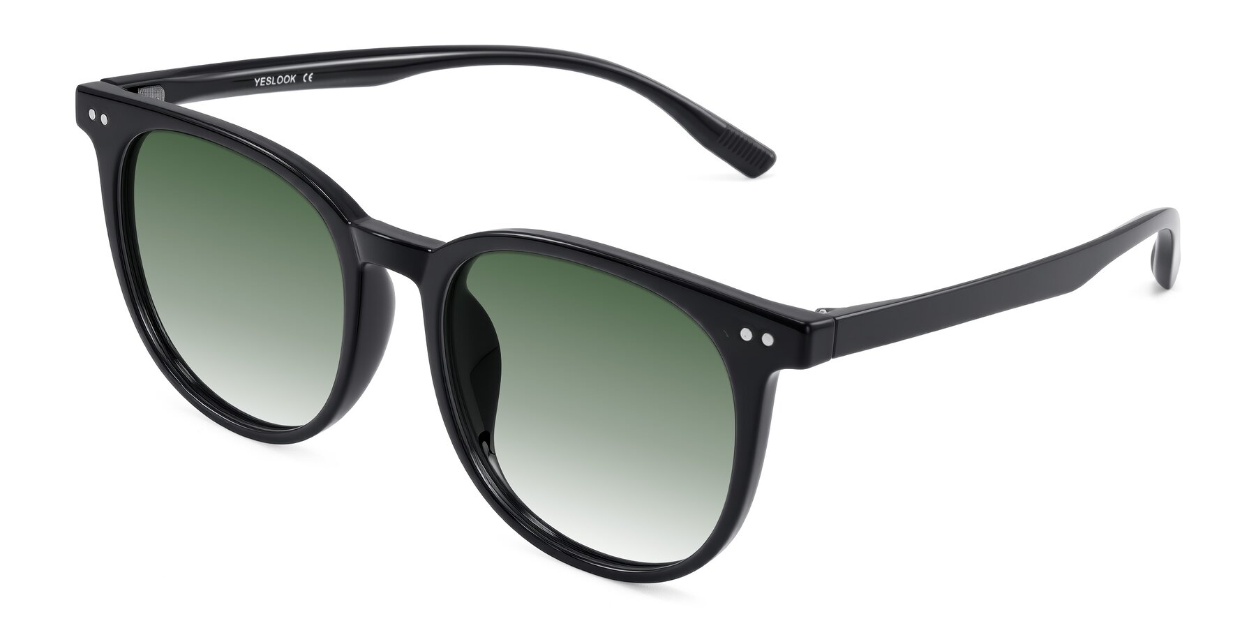 Angle of Pizarro in Black with Green Gradient Lenses