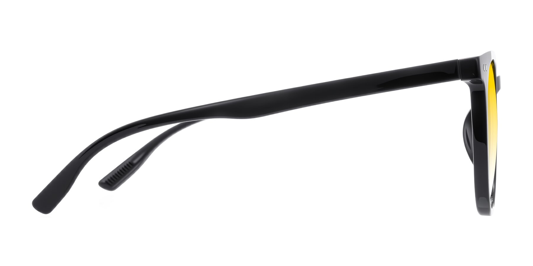 Side of Pizarro in Black with Yellow Gradient Lenses