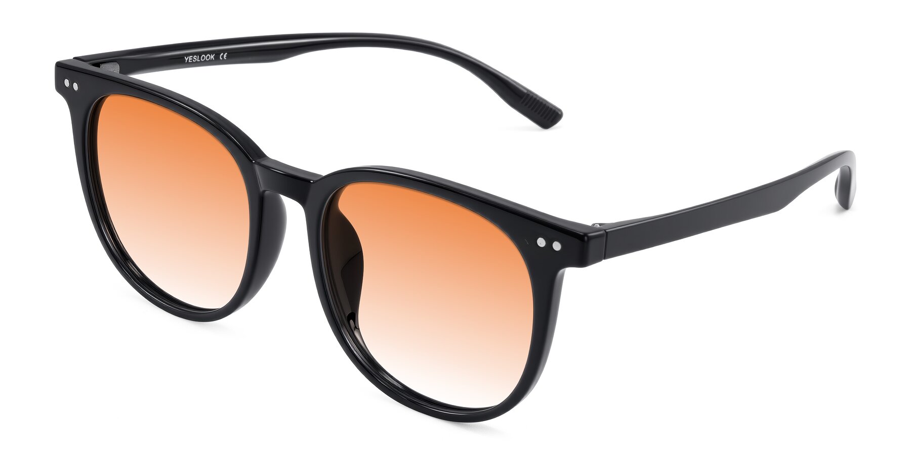 Angle of Pizarro in Black with Orange Gradient Lenses
