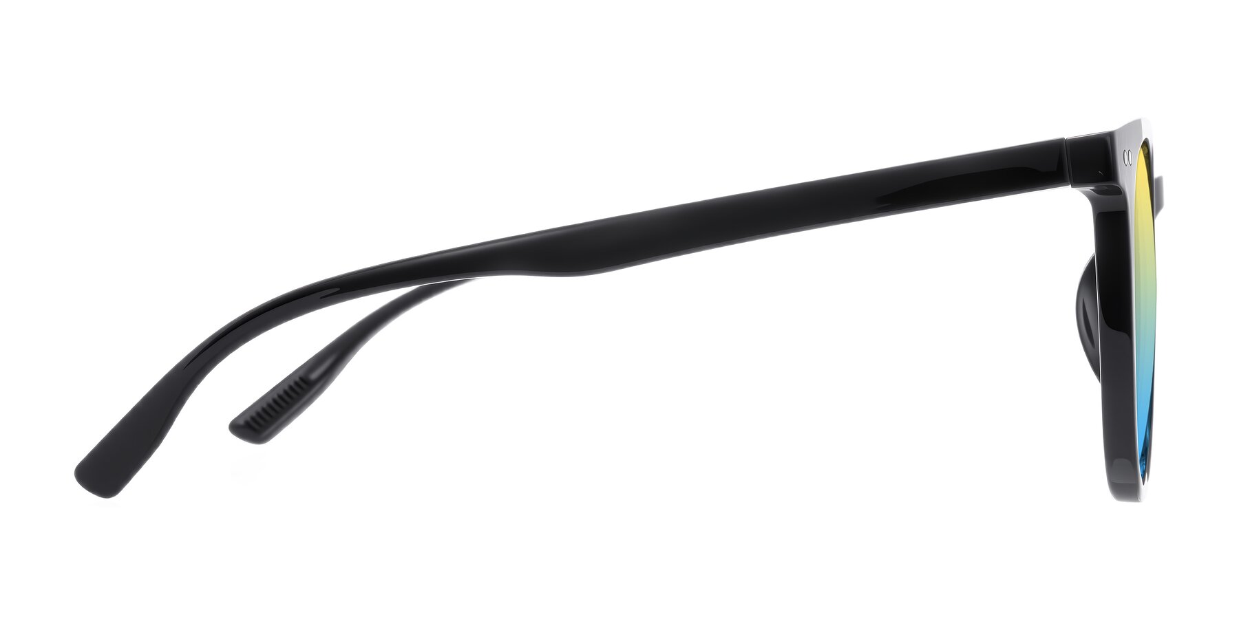 Side of Pizarro in Black with Yellow / Blue Gradient Lenses
