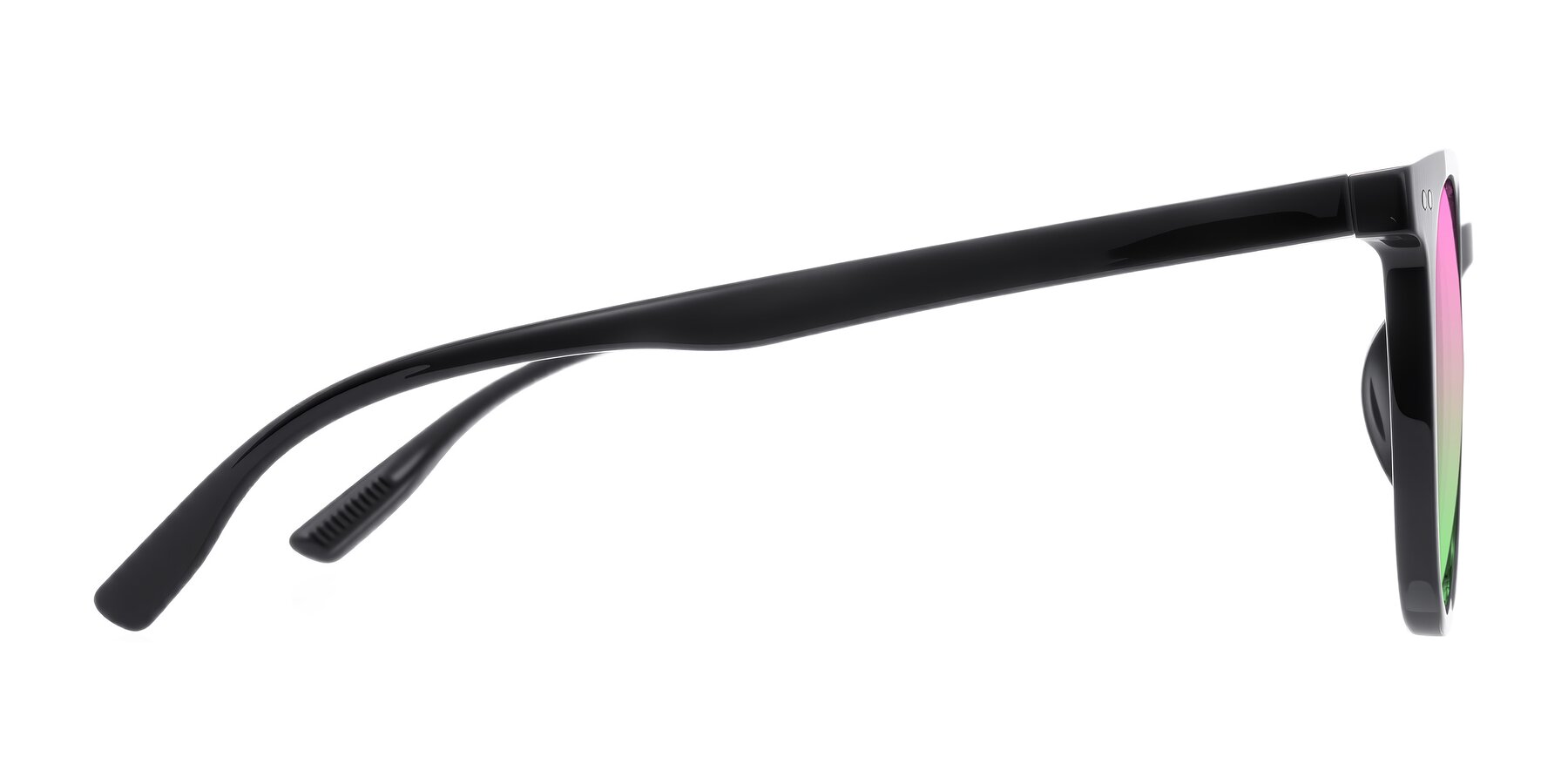 Side of Pizarro in Black with Pink / Green Gradient Lenses