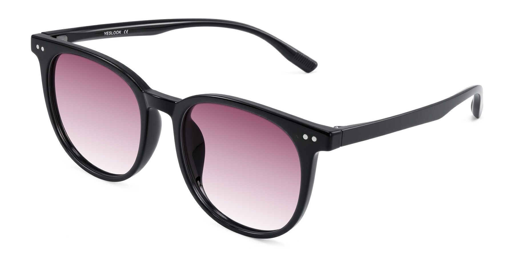 Angle of Pizarro in Black with Wine Gradient Lenses