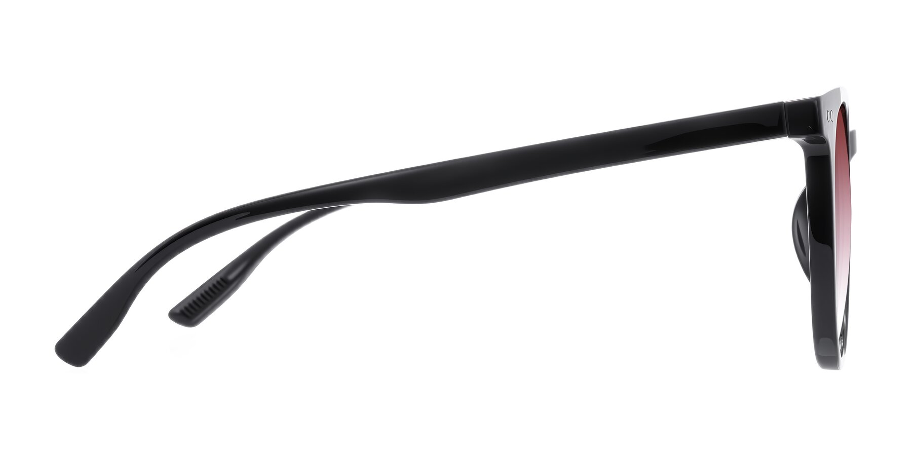 Side of Pizarro in Black with Garnet Gradient Lenses