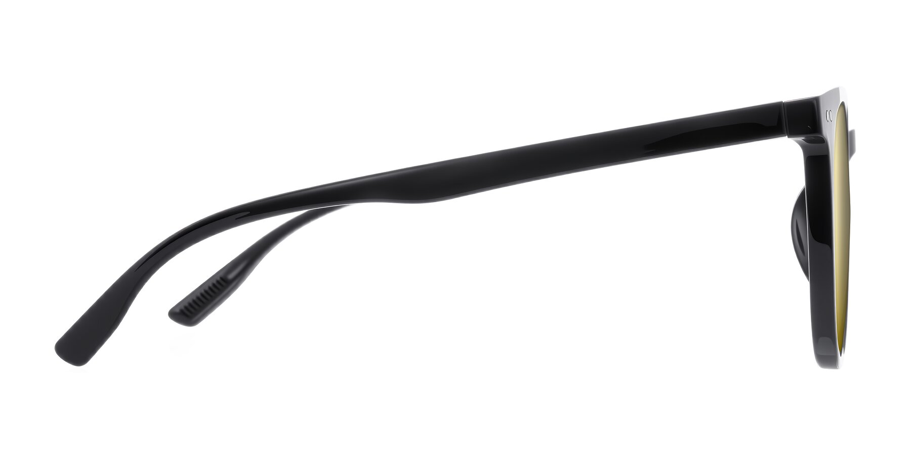 Side of Pizarro in Black with Gold Mirrored Lenses