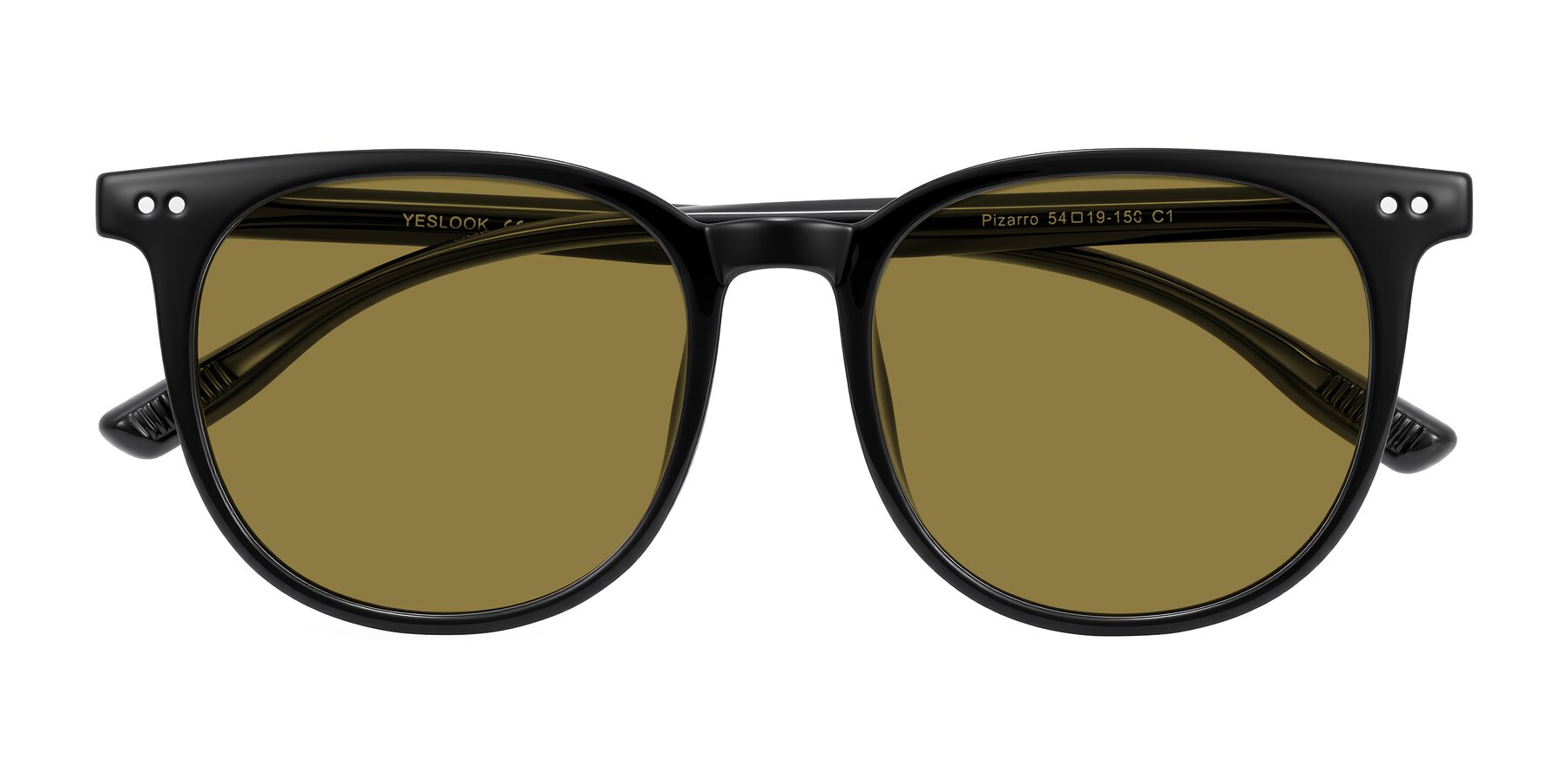 Folded Front of Pizarro in Black with Brown Polarized Lenses