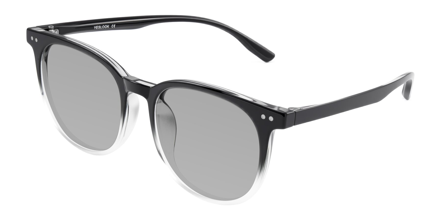 Angle of Pizarro in Gradient Black/Clear with Light Gray Tinted Lenses
