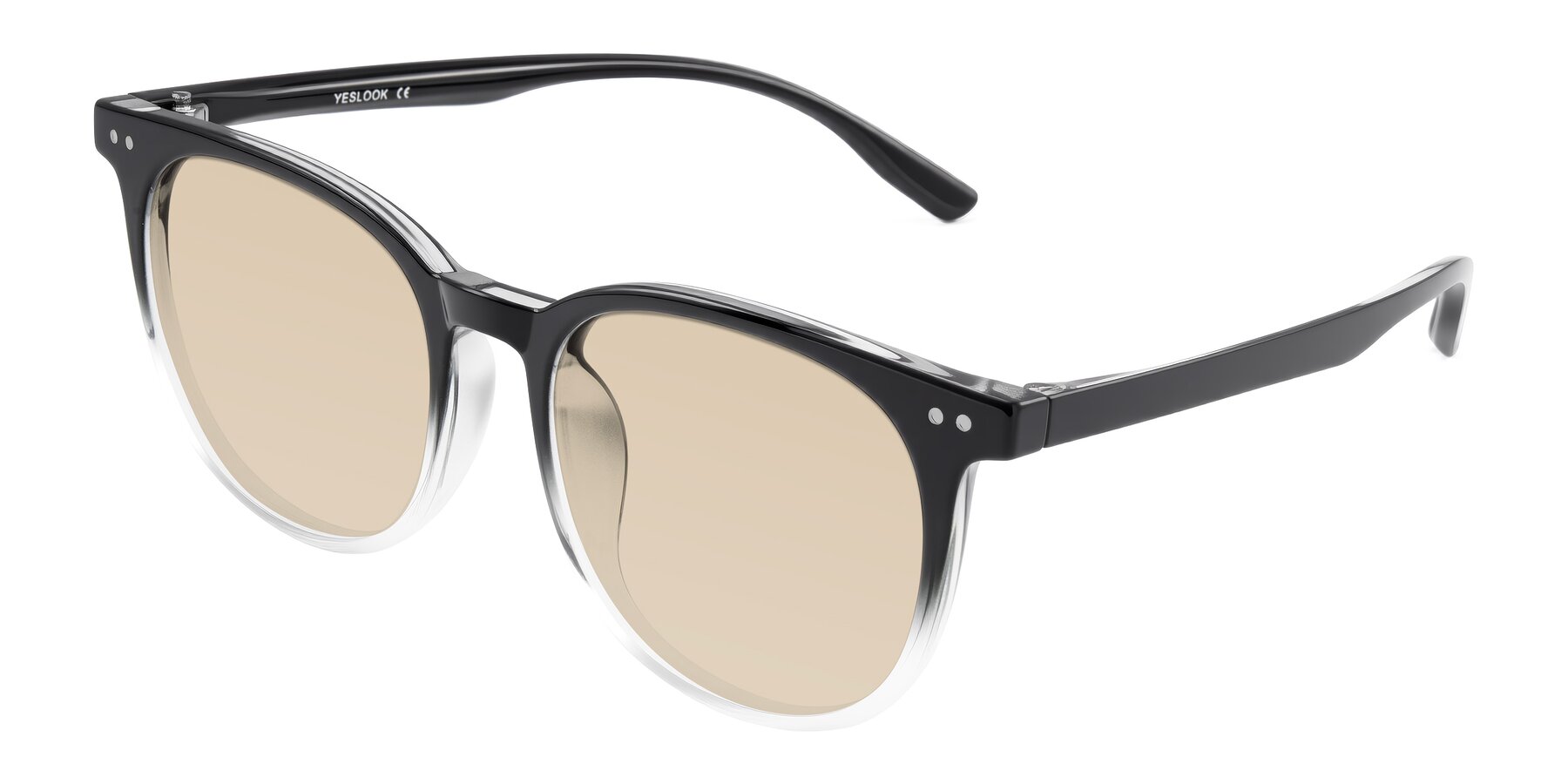 Angle of Pizarro in Gradient Black/Clear with Light Brown Tinted Lenses