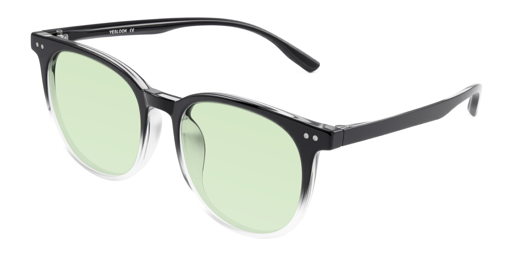 Angle of Pizarro in Gradient Black/Clear with Light Green Tinted Lenses