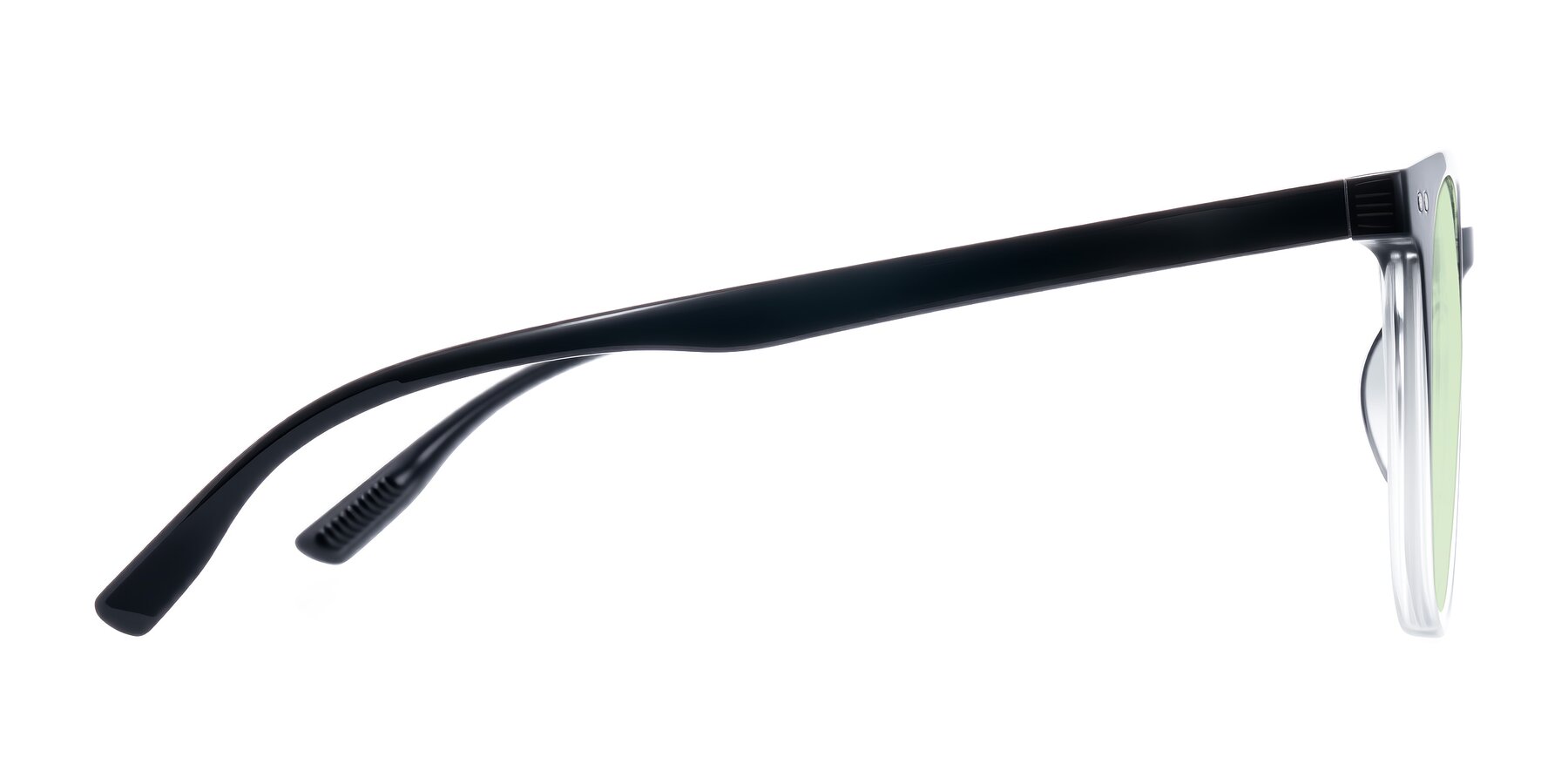 Side of Pizarro in Gradient Black/Clear with Light Green Tinted Lenses