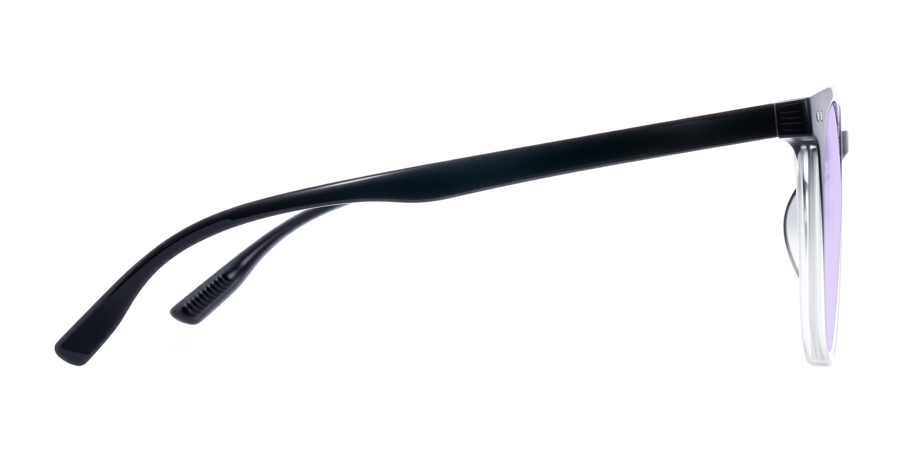 Side of Pizarro in Gradient Black/Clear with Light Purple Tinted Lenses