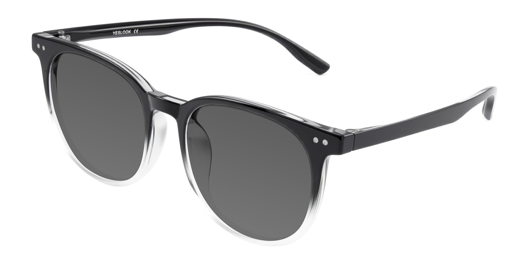 Angle of Pizarro in Gradient Black/Clear with Medium Gray Tinted Lenses