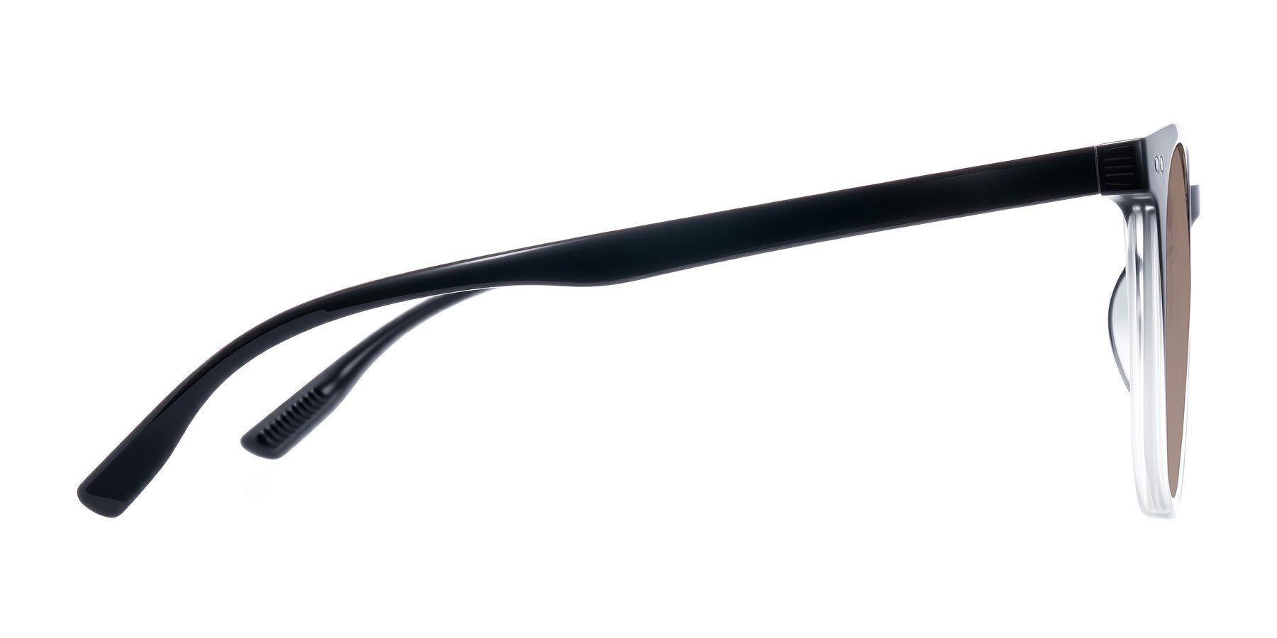 Side of Pizarro in Gradient Black/Clear with Medium Brown Tinted Lenses