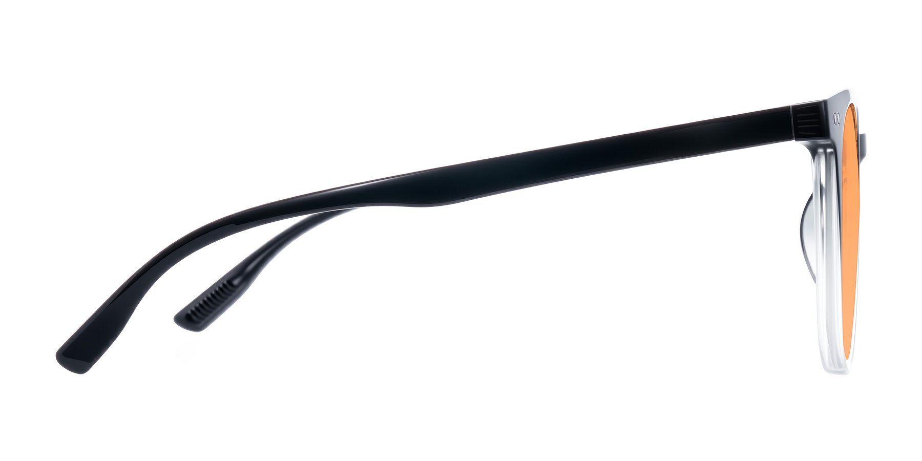 Side of Pizarro in Gradient Black/Clear with Medium Orange Tinted Lenses