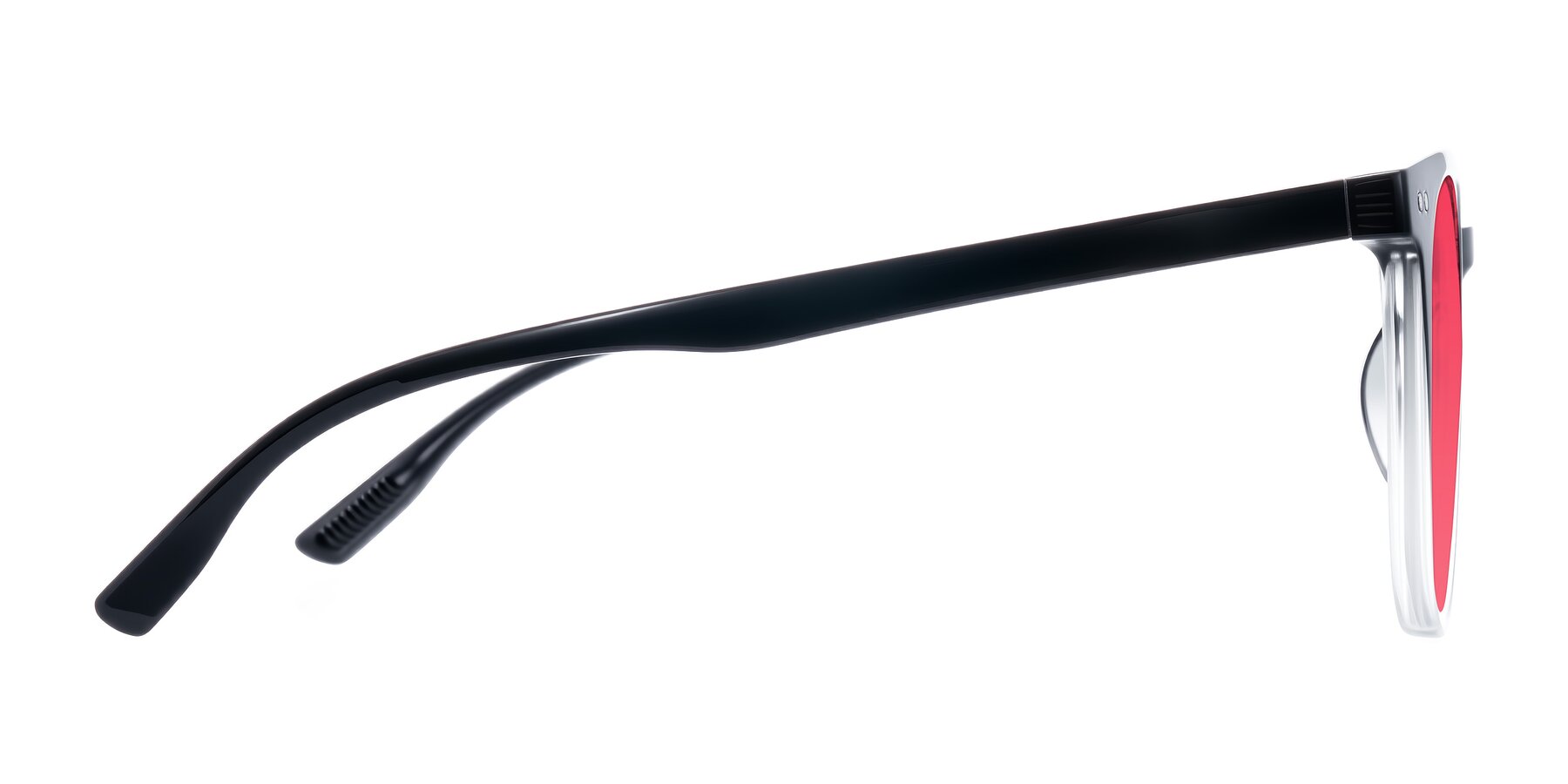 Side of Pizarro in Gradient Black/Clear with Red Tinted Lenses