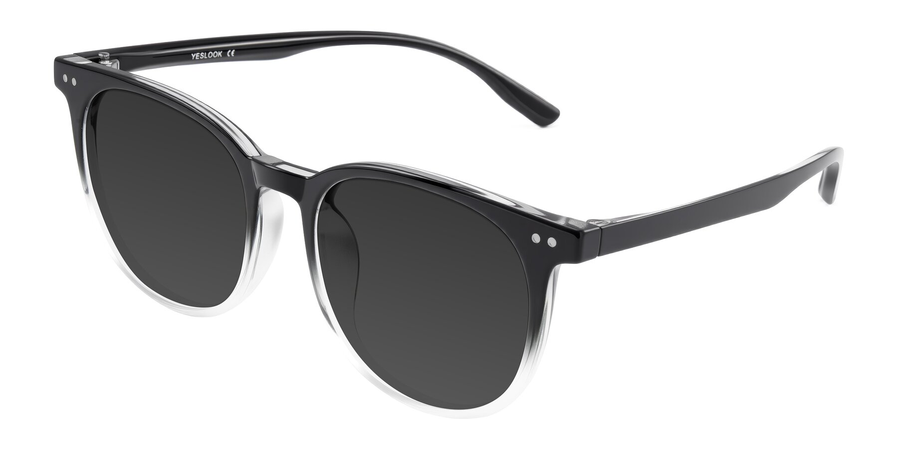 Angle of Pizarro in Gradient Black/Clear with Gray Tinted Lenses